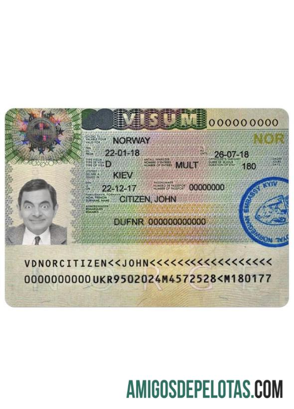 Visto NORUEGA exemplo real